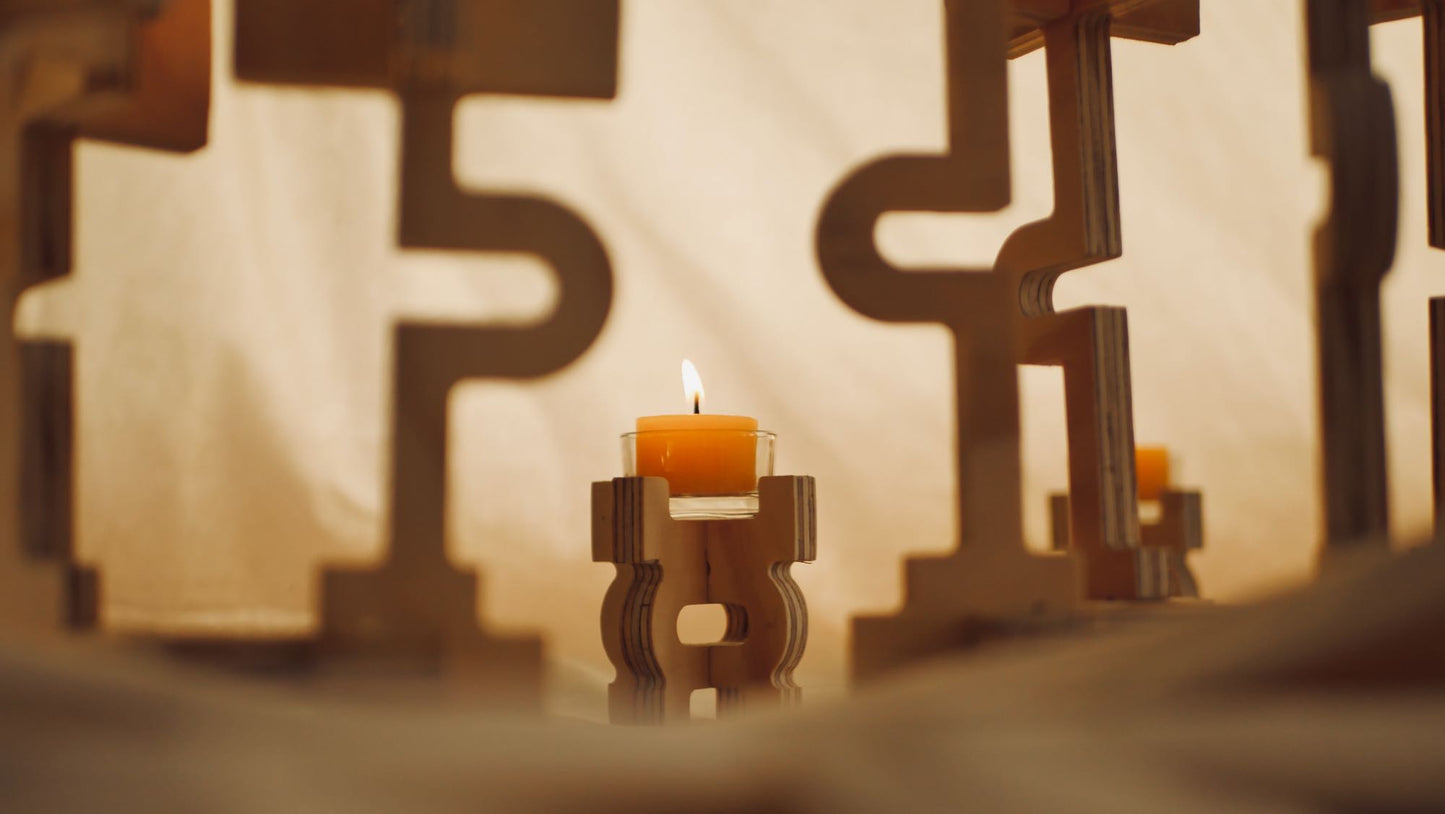 Flatpack Wooden Candelabra — Made in Christchurch
